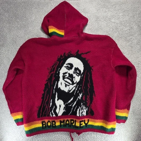 Vintage Bob Marley Sweater Hoodie Jumper Tejidos Ruminahui Hooded Knitted‎ Wool